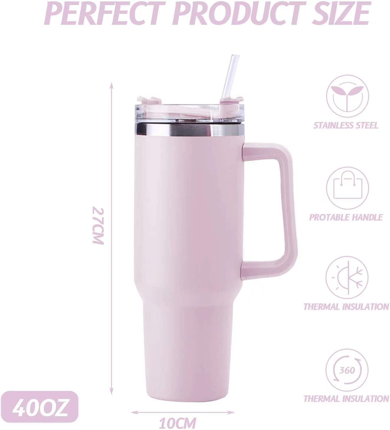 Modern 40 Oz Tumblers For Sublimation With Handle, Straw Lid, And Insulated  Cup Reusable Stainless Steel Water Bottle For Travel From Esw_house, $27.41