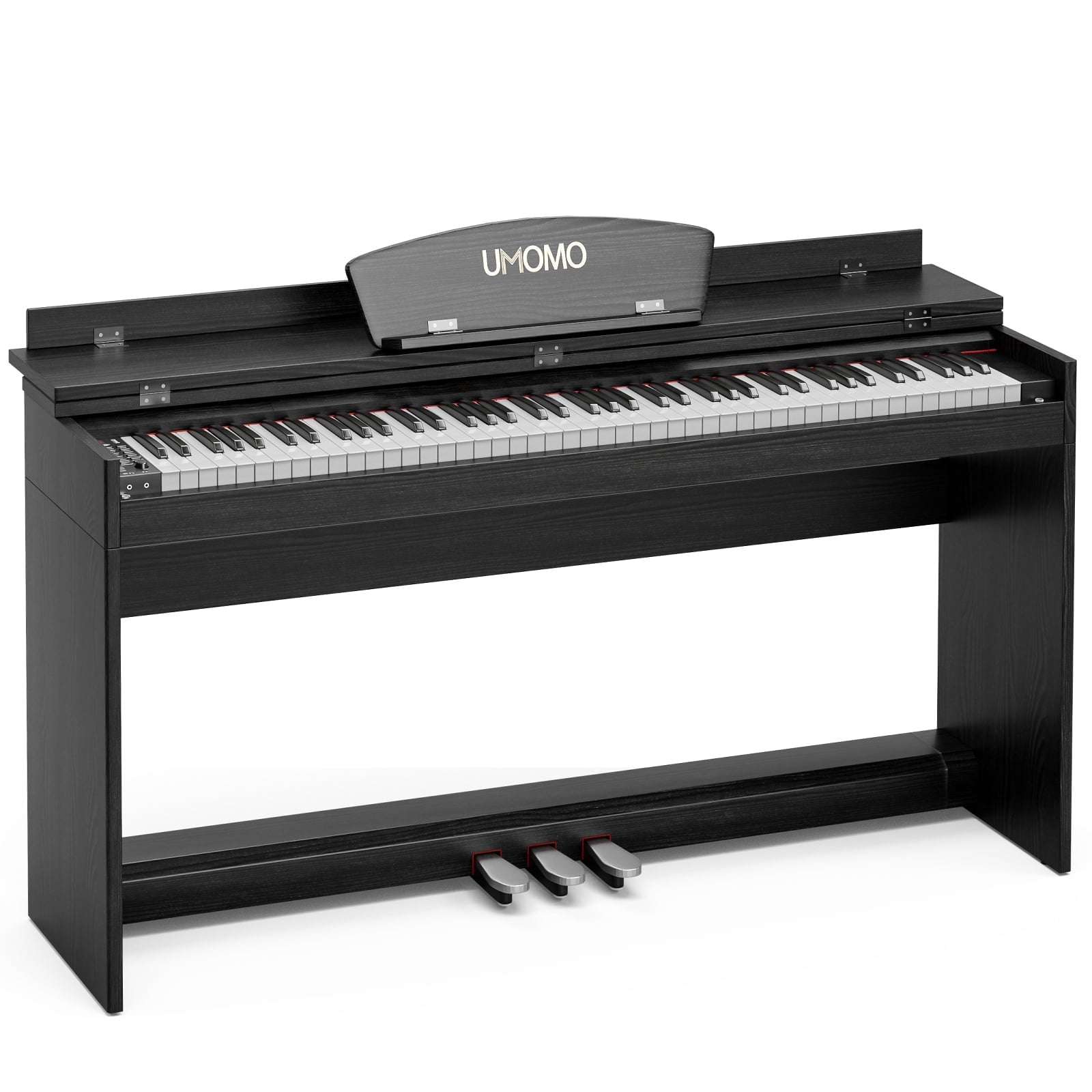 UMOMO 88 Key Digital Piano Keyboard, Full Size Electric Piano with Piano Stand, Headphone Jack, 3 Pedal, Electronic Piano for Beginner, Adults, Black