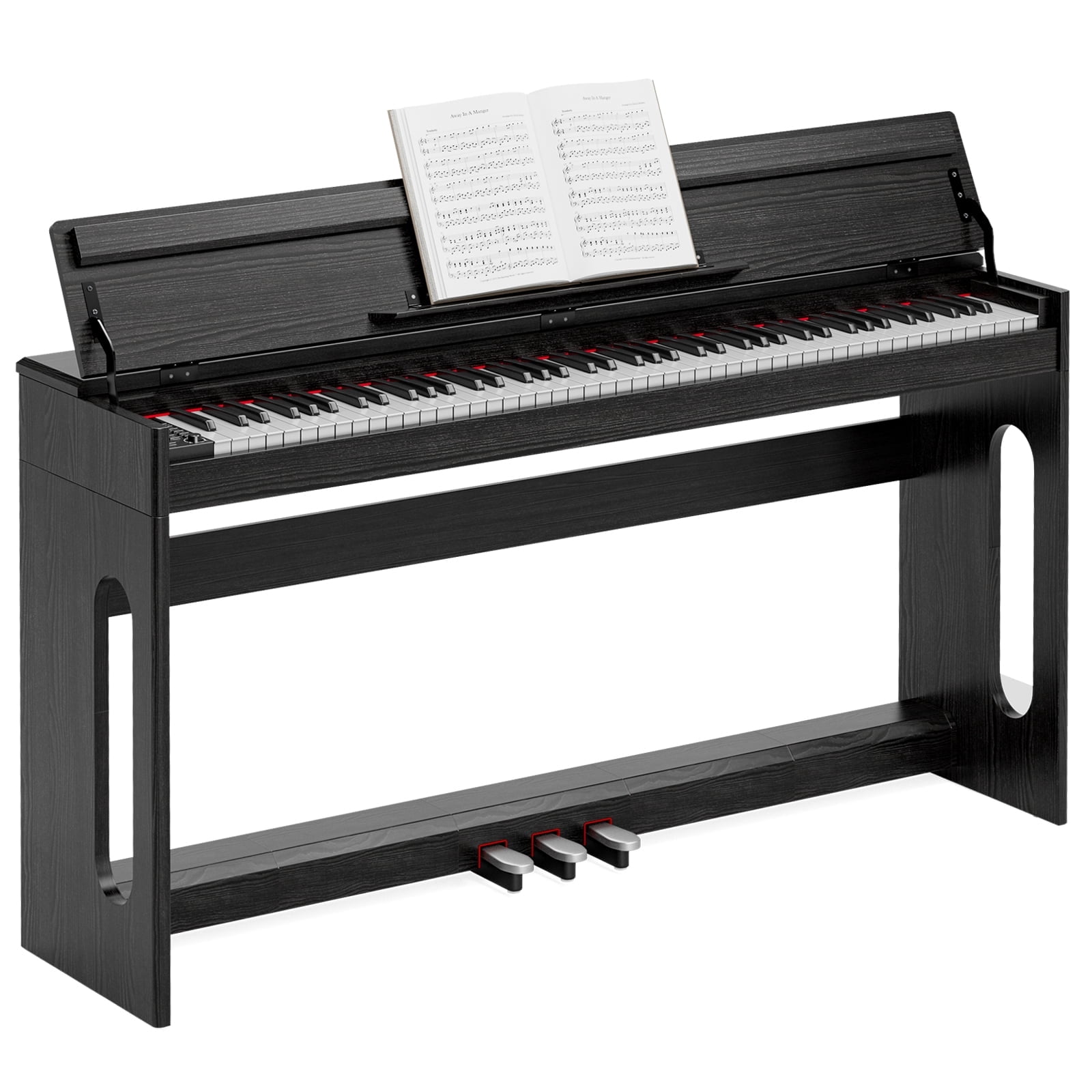 UMOMO 88 Key Digital Piano Keyboard, Full Size Electric Piano with Piano Stand, Headphone Jack, 3 Pedal, Electronic Piano for Beginner, Adults, Black