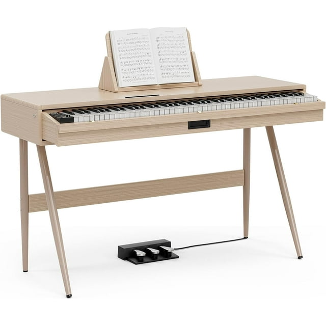 UMOMO 88 Key Weighted Digital Piano, Both Desk Piano & Vanity Desk