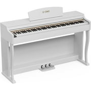 UMOMO 88 Weighted Key Digital Piano Keyboard, Full Size Electric Piano with Piano Stand, Headphone Jack, MIDI, 3-Padel Electronic Piano for Beginner, Adults, White