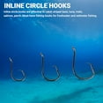 thumbnail image 1 of UMT - 100 Pack Inline Fishing Circle Hooks Sizes 4/0 6/0 8/0 Black Nickel High Carbon Steel Superior Terminal Tackle Saltwater and Freshwater, 1 of 7