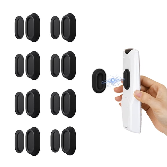 UMUST 8pcs Magnetic Remote Control Holder, Remote Control Holder for Remote Controls, Chargers, Household Goods Storage（Black）