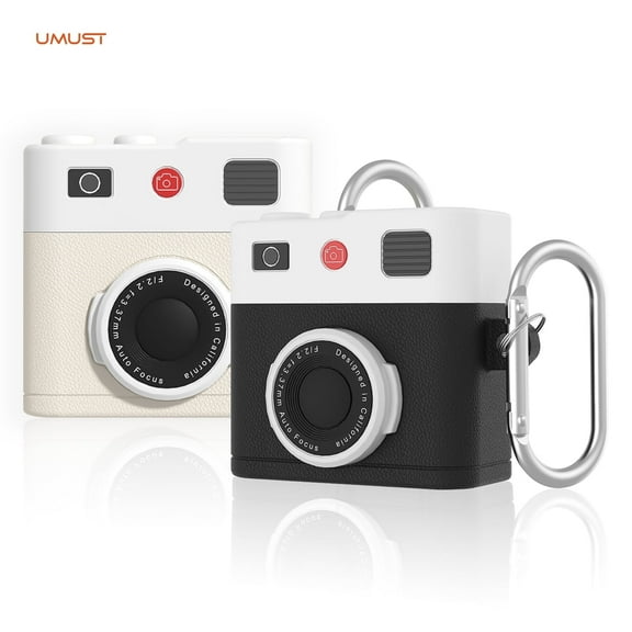 UMUST for Airpods 4th Generation Case Cover, Compatible with Airpods 4 CaseEarphone Cases with Anti-Lost HookAirpods 4 SkinDrop ProtectionVintage Camera Style2pcs
