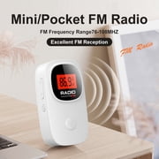 UMUTOO MI06 Pocket FM Radio Portable Mini Radio with Auto Scan & 30 Memory Presets, Belt Clip, 3.5mm Headphone Jack, Battery Operated, Small Personal Digital Tuner for Home Kit