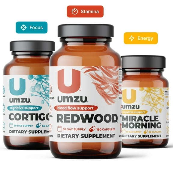 UMZU All-Day Energy Bundle: Redwood, Cortigon & Miracle Morning