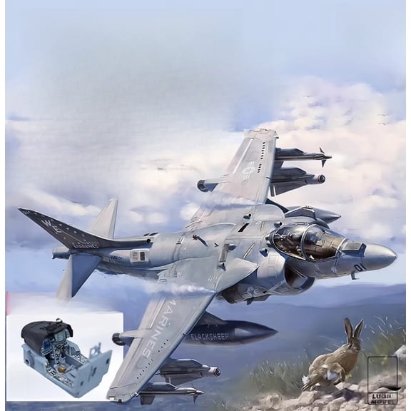 UMa Model 1/48 Scale US D1001 AV-8B Harrier II Plus Attack Aircraft Model Kit