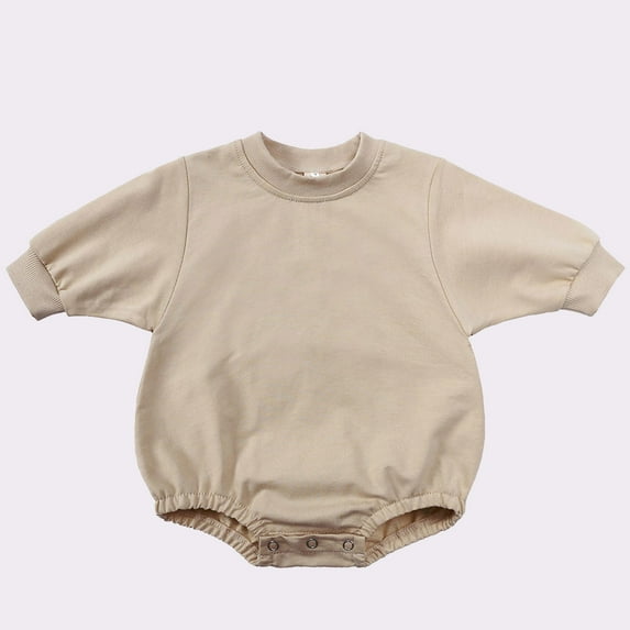 UMfun Autumn Spring Baby Girls Boys Cute Romper Long Sleeve Button Sweatshirt Jumpsuits Khaki,3-6 Months