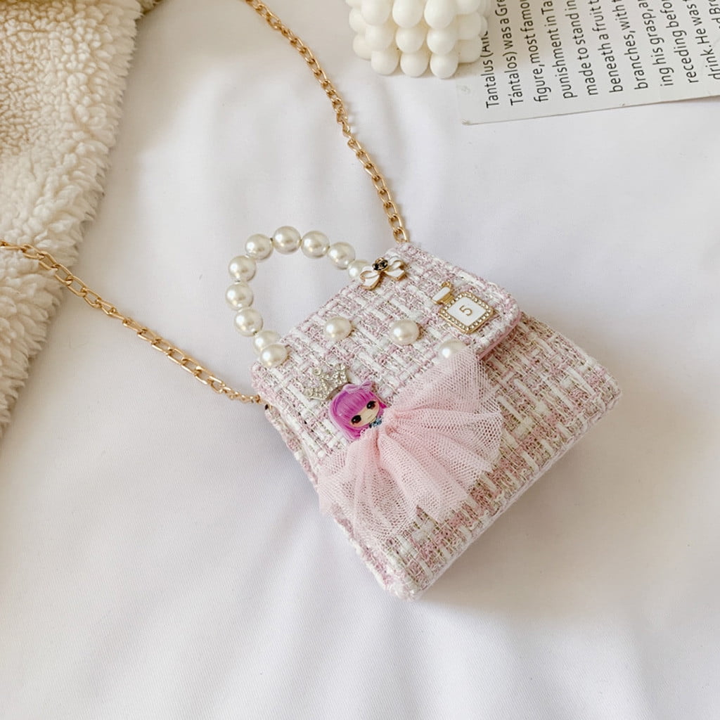  LANNAO Chain Messenger Pearl Purse Shoulder Bag Girls Bag Kids  Bowknot Baby Handbags Baby Care - Dining Room Furniture