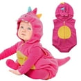 thumbnail image 1 of UMfun Toddler Baby Girls Boys Dinosaur Cosplay Halloween Romper Costume Cute Dinosaur Jumpsuit 0-24M Hot Pink,12-18 Months, 1 of 9