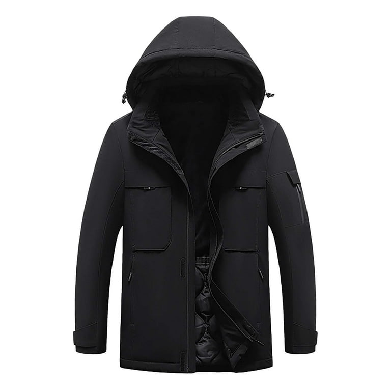 UMfun Winter Coats for Men, Outdoor Warm Clothing Heated For Riding Skiing  Fishing Charging Via Heated Coat Black 2XL 