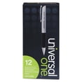 thumbnail image 1 of UN  1 mm Advanced Ink Retractable Ballpoint Pen - Black Ink & Silver - Dozen, 1 of 1
