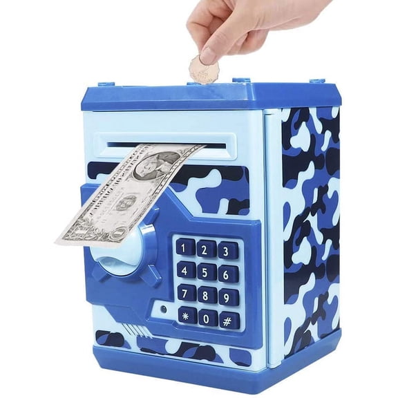 UN Piggy Bank Electronic Mini ATM for Kids Baby Toy, Safe Coin Banks Money Saving Box Password Code Lock for Children,Boys Girls Best Gift(Camouflage)