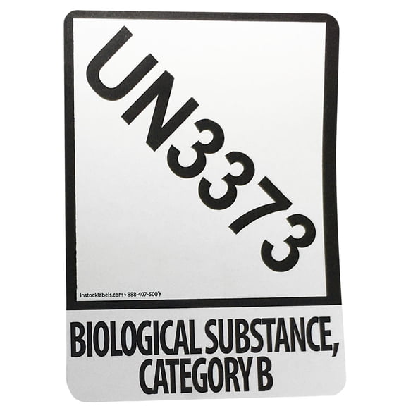 UN3373 BIOLOGICAL SUBSTANCE, CATEGORY B Labels | 2" x 2.75" Inches | 500 pack