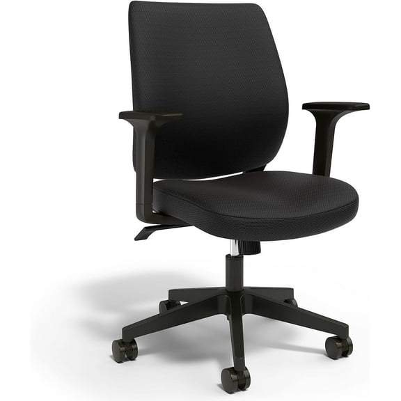 UN59380 Essentials Fabric Task Chair, Black