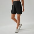 thumbnail image 1 of UNACOO Bermuda Shorts for Women Stretchy Soft Yoga Shorts with Pockets High Waisted Workout Running Athletic Short(black,S), 1 of 6
