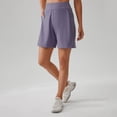 thumbnail image 1 of UNACOO Bermuda Shorts for Women Stretchy Soft Yoga Shorts with Pockets High Waisted Workout Running Athletic Short(purple,XXL), 1 of 6