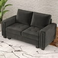 thumbnail image 1 of UNBRAND Velvet Modular Loveseat Sofa Couch 2 Seater Sofa Love Seats for Small Space Grey, 1 of 8
