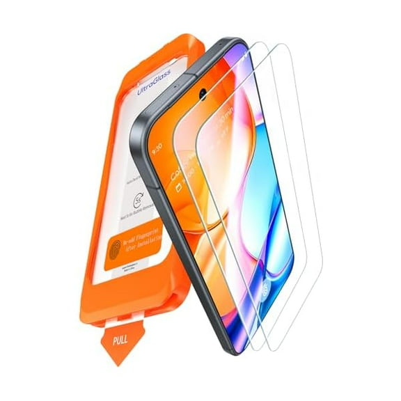 UNBREAK TOP 9H+ Armor for Google Pixel 10 Pro XL Screen Protector [NO.1 Military Grade Shatterproof] Pixel 10 Pro XL Tempered Glass [Fingerprint Unlock & Easy Install] 2 Pack