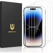 UNBREAKcable 3-Pack Tempered Glass Screen Protector for iPhone 14 Pro, 9H Hardness, Case Friendly, Easy Install