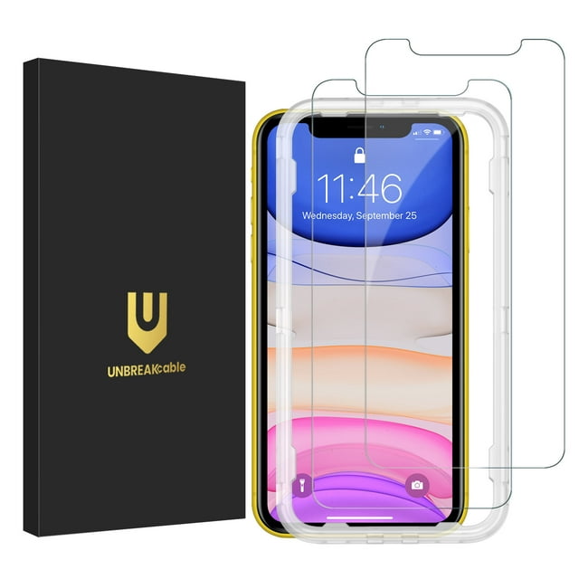 UNBREAKcable iPhone 11/XR Screen Protector, 2Pack Tempered Glass, AntiScratch, Anti