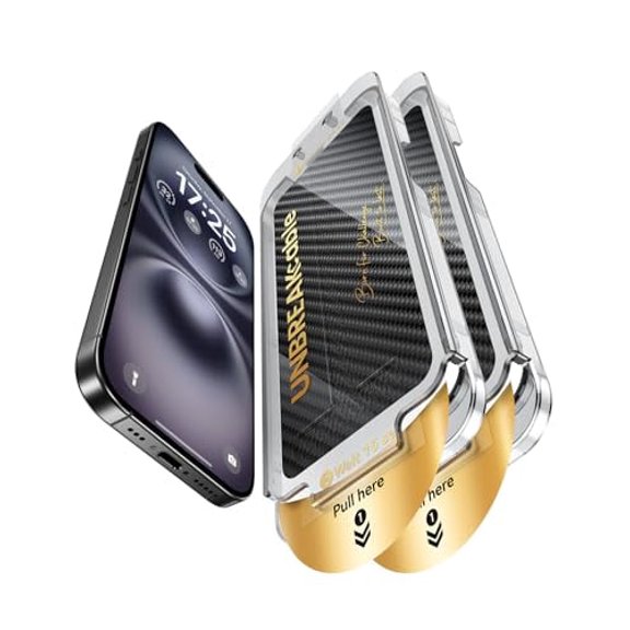 UNBREAKcable Screen Protector for iPhone 16 Plus/15 Plus, Pull-To-Protect Easy Installation, Auto Dust-Elimination, 9H+ Military-Grade Tempered Glass, Bubble-Free, Case Friendly, HD Clear, 2 Pack