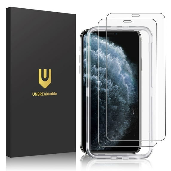 UNBREAKcable Screen Protector for iPhone XS Max and iPhone 11 Pro Max 2 Pack, 2.5D Tempered Glass for iPhone XS Max/11 Pro Max Anti-scratch, Anti-fingerprint, Bubble Free & Case-friendly