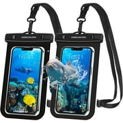 UNBREAKcable Waterproof Phone Pouch, IPX8 Universal Waterproof Phone Case [2 Pack] Cellphone Dry Bag for iPhone 15 14 SE 13 12 11 Pro Max XS Samsung Galaxy S24 and More Up to 7" - Black