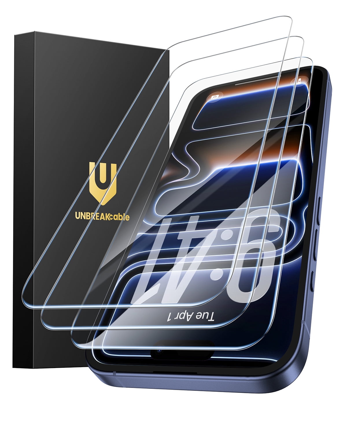 UNBREAKcable Screen Protector for iPhone 17 Pro 3pk, Tempered Glass ...