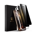 thumbnail image 1 of UNBREAKcable Privacy Screen Protector for iPhone 16 Pro, Anti-Spy Shatterproof Tempered Glass [True 28°Anti Spy] [9H Hardness] [Easy Installation Frame] Black Protector for iPhone 6.3" - 2 Pack, 1 of 9