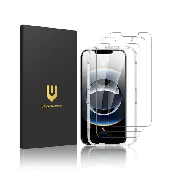 UNBREAKcable Tempered Glass Screen Protector for iPhone 16e, 6.1 Inch, 3 Pack, 9H Hardness, HD Clear