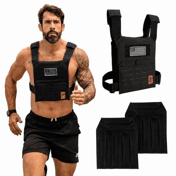 UNBROKENSHOP Adjustable Weighted Vest with Refillable Sand Plates, Up to 20 lb, Running, Walking & Rucking