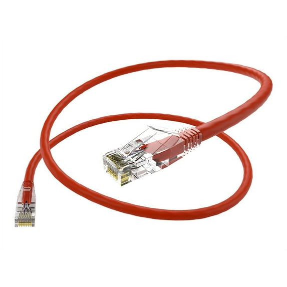 UNC Group Clearfit - Patch cable - RJ-45 (M) to RJ-45 (M) - 2 ft - CAT 6 - snagless - red