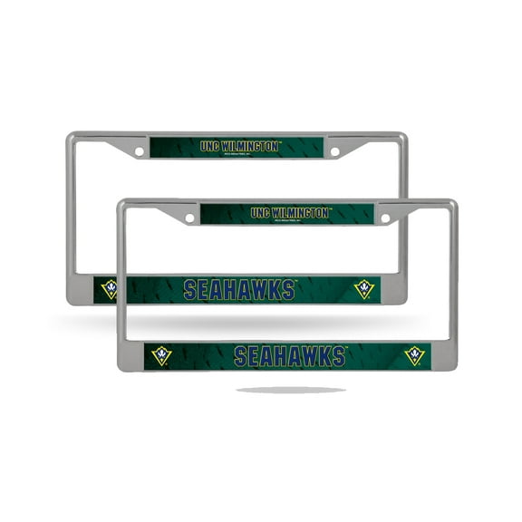 UNC Wilmington Seahawks Chrome Metal License Plate Frame - Set of 2 Frames