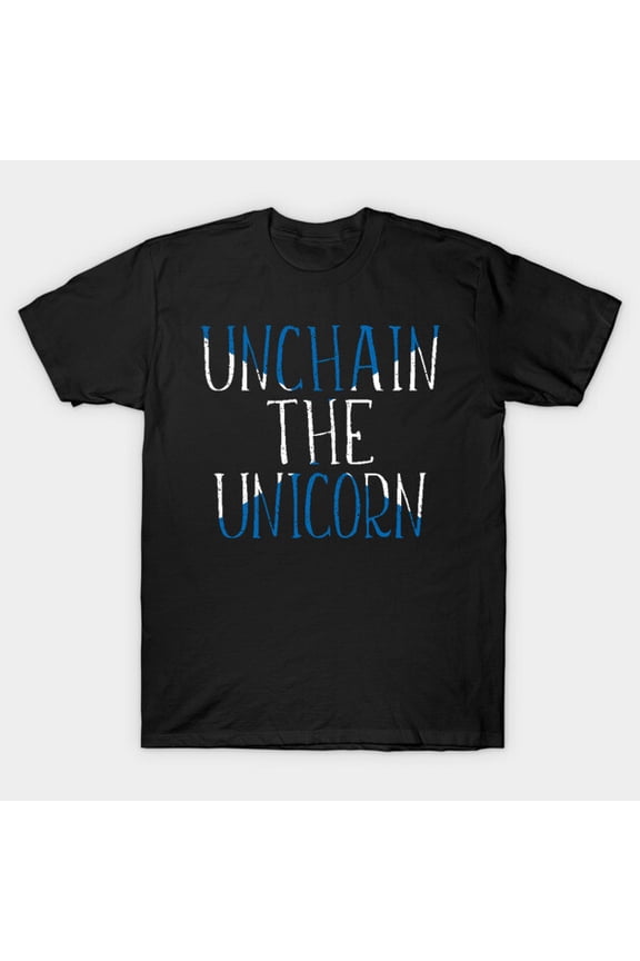 UNCHAIN THE UNICORN Funny Scottish Independence Saltire Flag Slogan G2888 T-Shirt, for men and women, Up to Size 5XL