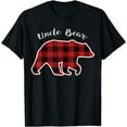 thumbnail image 1 of UNCLE BEAR | Men Red Plaid Christmas Pajama Gift T-Shirt, 1 of 3