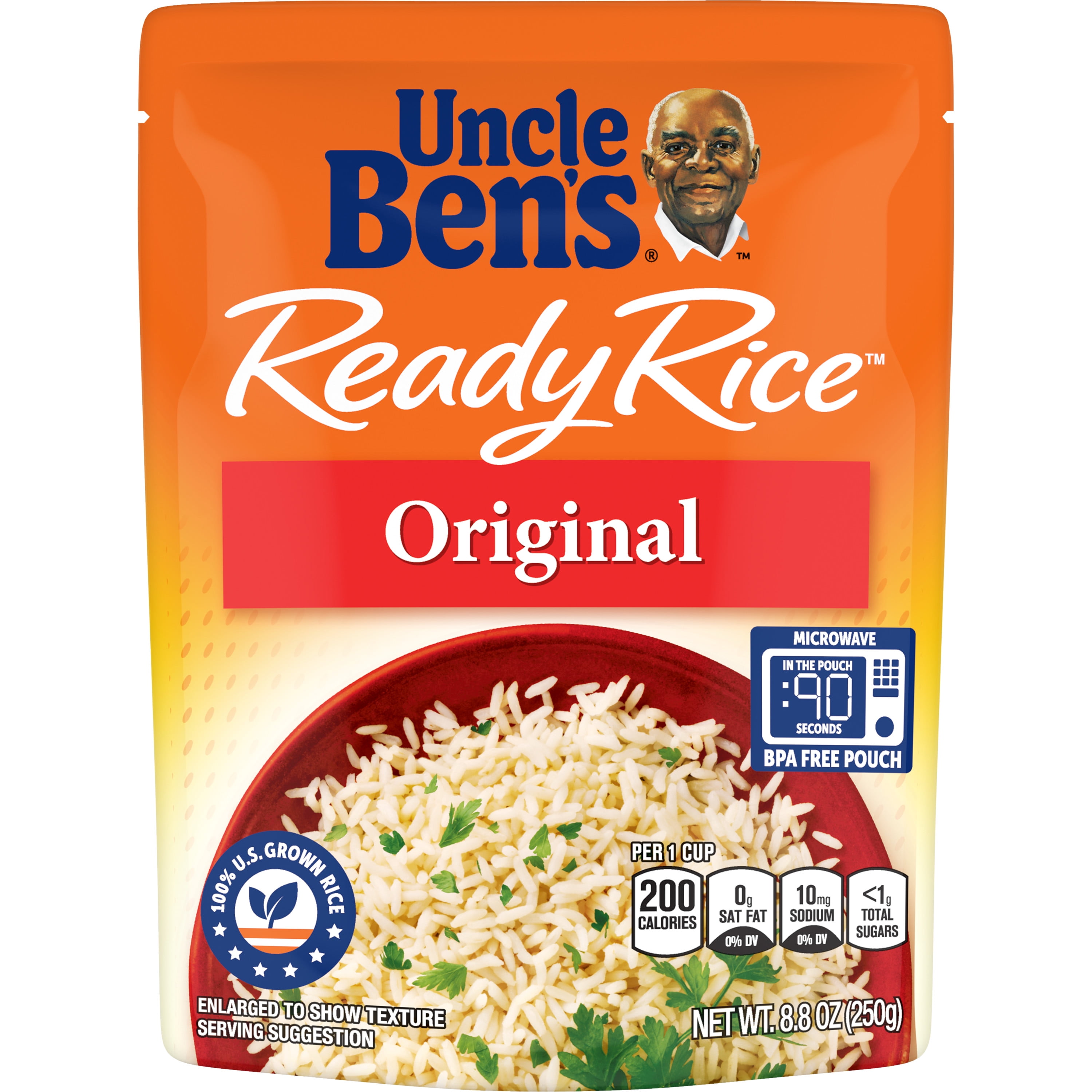 Uncle Ben's Heat Cooked Ready Rice Original in BPA Free Pouch, 8.8 oz ...