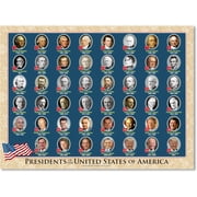 UNCLE WU United State President Poster For Kids/Adults -Home Decor -Double Side Laminated President Chart for Homeschool -17 x 23 Inch Waterproof