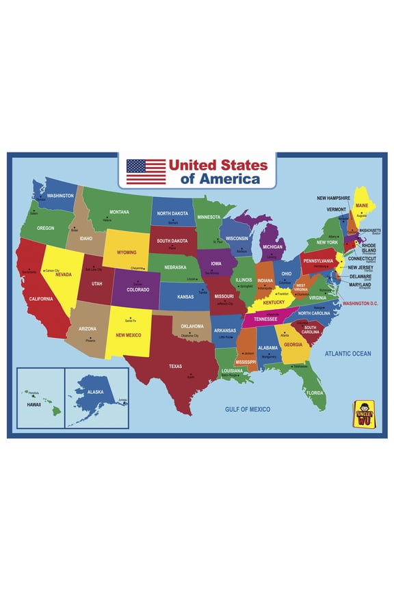 United States Map Wall 18" x 24" Poster