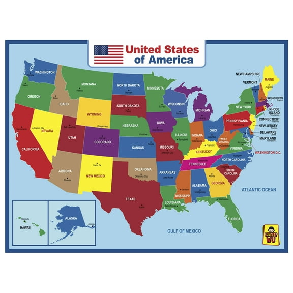 UNCLE WU United States Map Wall 18" x 24" Poster