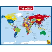 UNCLE WU Laminated World Map Poster for Home, School, Classroom - 18" x 24"