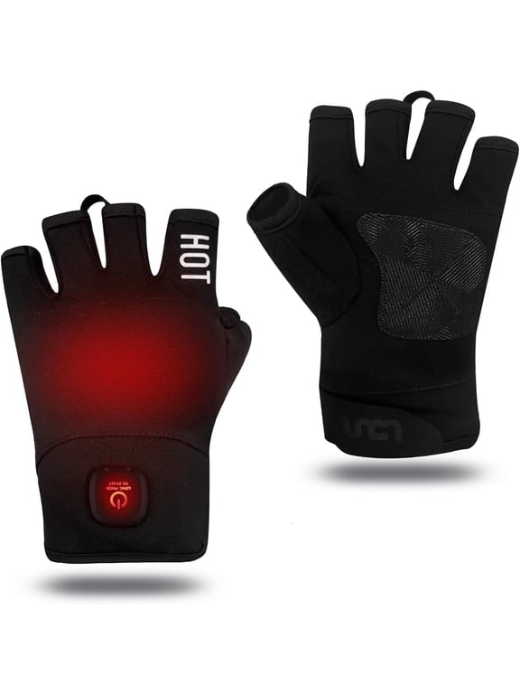 Heated Fingerless Gloves Touchscreen for Men Women Winter Work Cold
