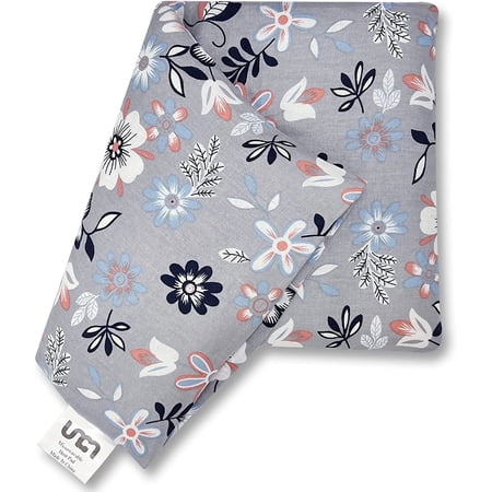 Uncn Wide Microwavable Heating Pad 9x15 Inches Flower Weighted Moist Heat Pack with Washable Cover