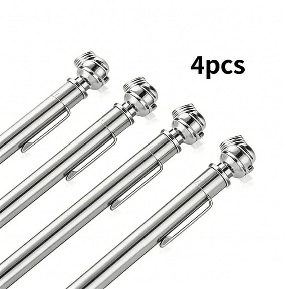 OFEFE 4-Pack Pencil Tire Pressure Gauge - 10-75 PSI, Professional Air Pressure Gauge for Car Tires, Heavy Duty Stainless Steel Tire Gauge with Deflator Valve, Pocket Clip (5" Screen)