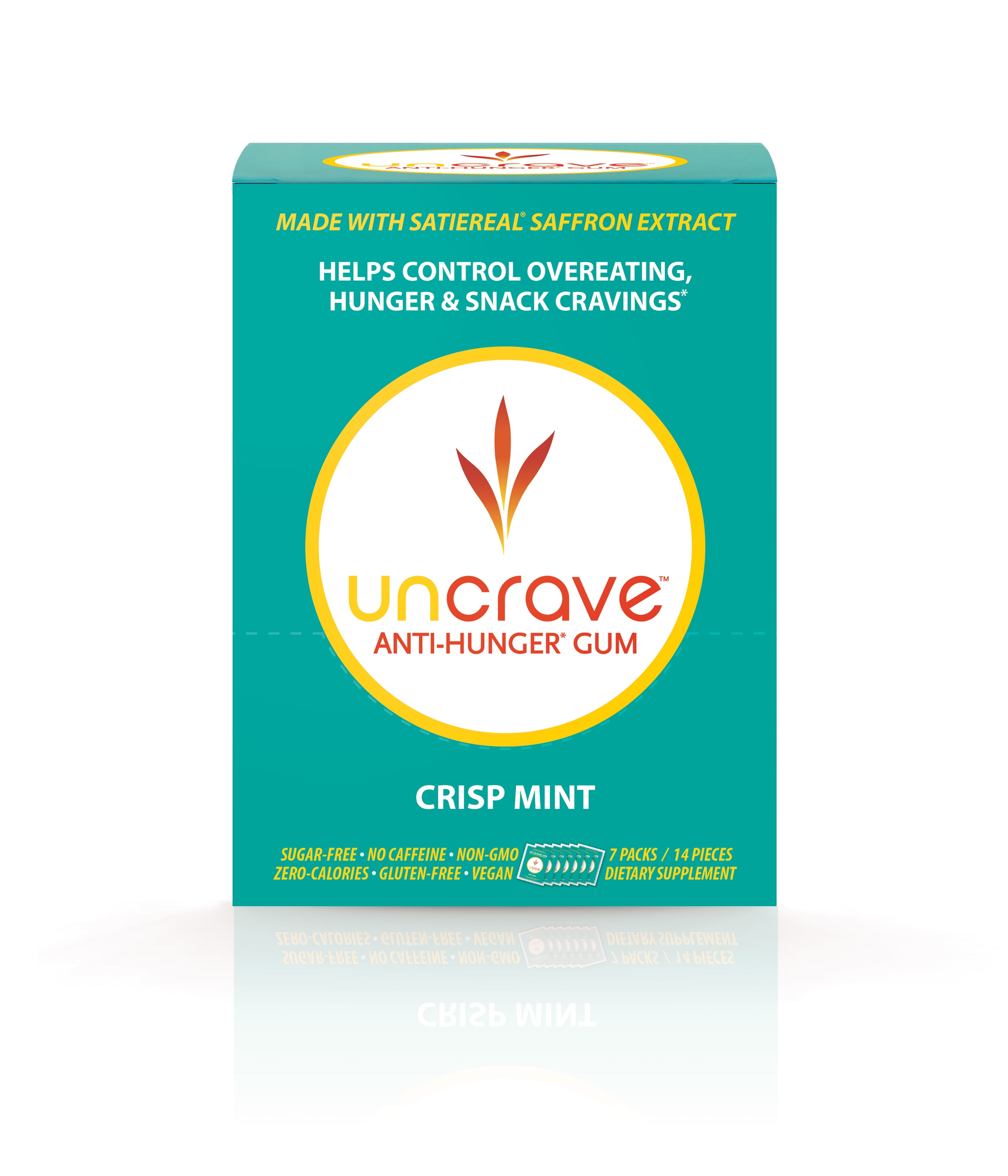 UNCRAVE Gum with Saffron Extract Control Compulsive Snacking for
