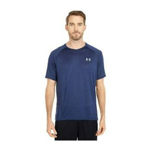 UNDER ARMOUR Mens Navy Heather Short Sleeve Quick-Dry T-Shirt M