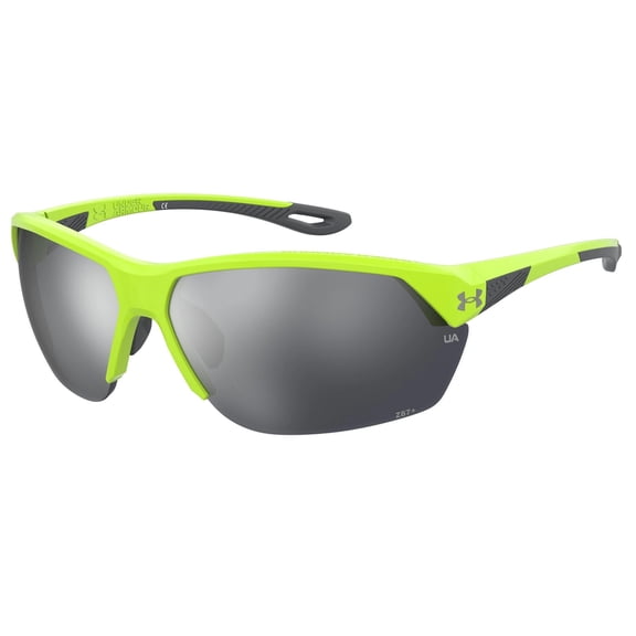 Under Armour Compete Green-Yellow ANSI Z87+ Semi-Rimless Men's Sunglasses - 00IE-QI