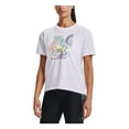 thumbnail image 1 of UNDER ARMOUR Womens White Cotton Blend Logo Graphic Short Sleeve Crew Neck T-Shirt S, 1 of 2