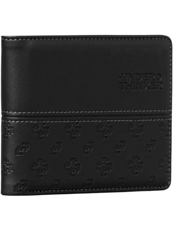 Amour RFID Blocking Wallet for Men, PU Leather Bifold Wallet with Monogram Design, Card Slots and Cash Pocket, Black
