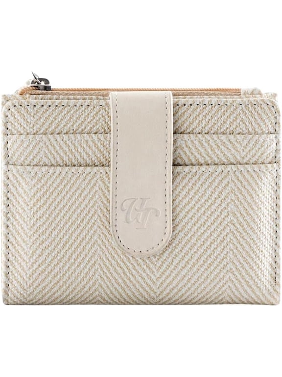 Candi RFID Compact Bifold Wallet for Women, 5 Card Slots, ID Window, Cream